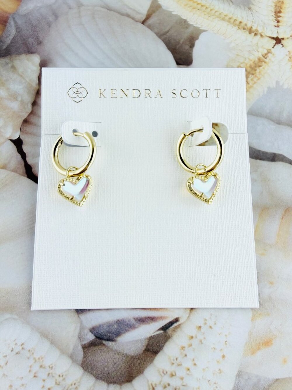 Kendra Scott Ari Heart Dichroic Glass Gold earrings